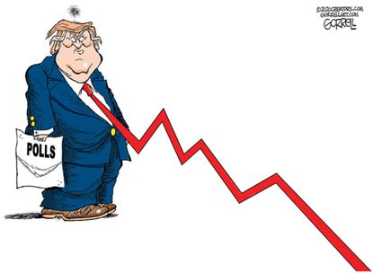 Political Cartoon U.S. Trump polls&nbsp;