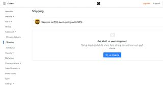 Square's window for adding shipping options to your site