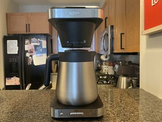 The OXO Brew 8-Cup Coffee Maker sitting on a countertop