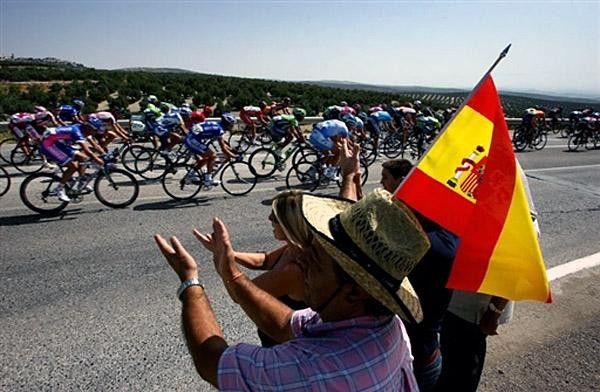 The Spanish fans were out en force to watch the stage to Grenada