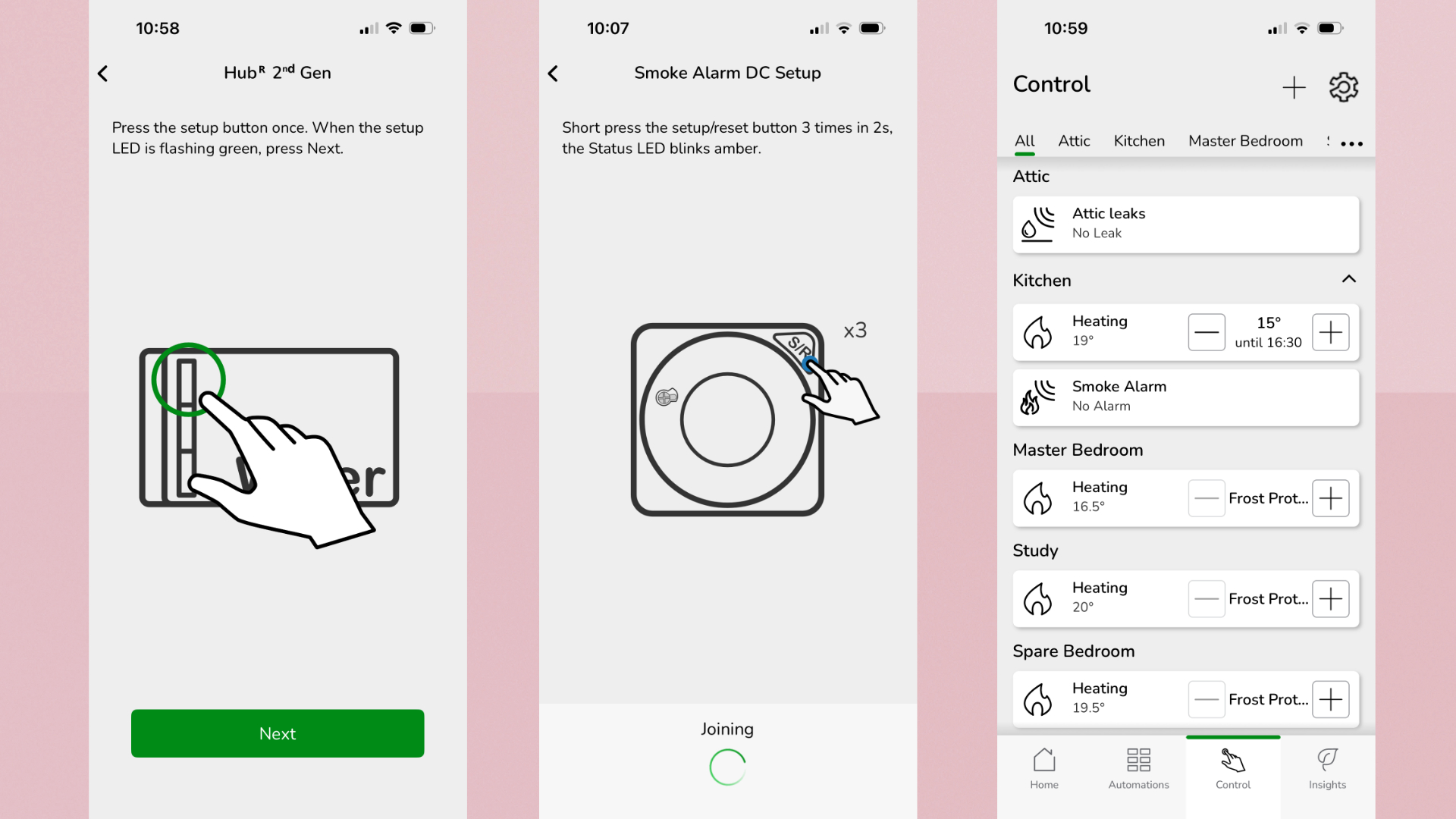 Wiser Gen 2 app screenshots