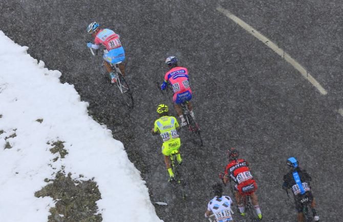 Nibali is followed by his rivals on the Galibier