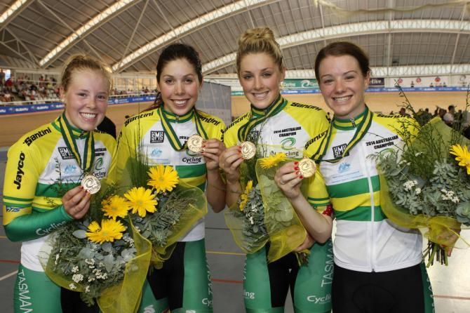 Amy Cure and Georgia Baker, plus under 19 riders Lauren Perry and Macey Stewart won the 4000m title
