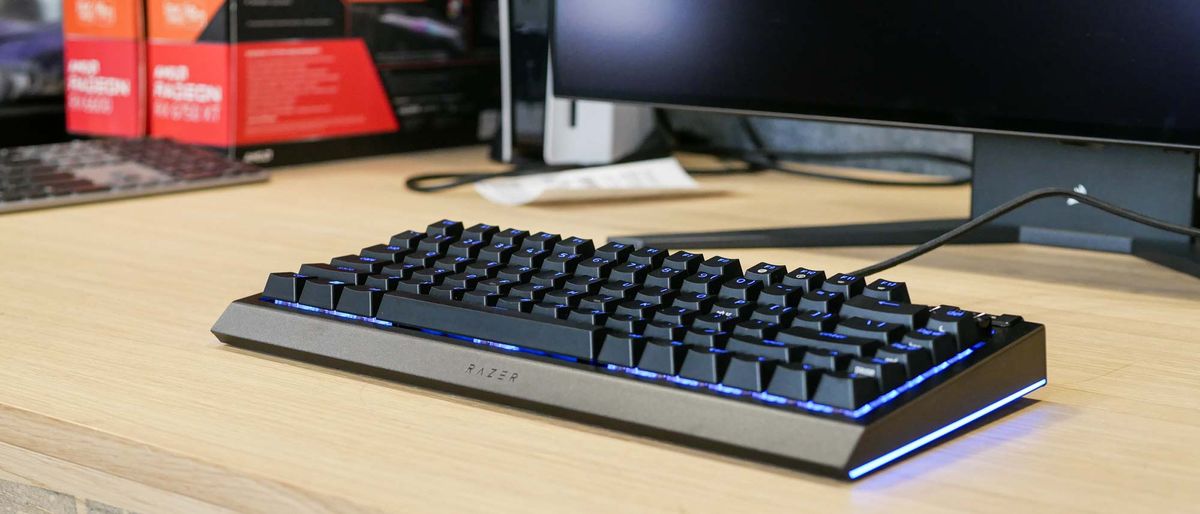 Razer BlackWidow V4 75% keyboard on desk