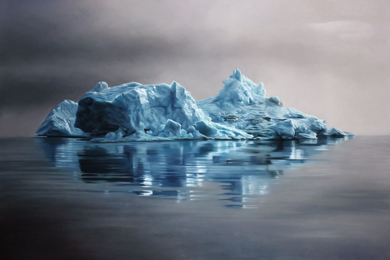 Greengland no. 62 glacier painting by Zaria Forman