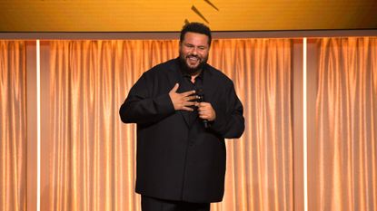 Mo Amer speaks at the 2026 Peabody Awards.