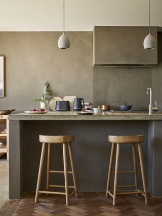 microcement wall kitchen ideas