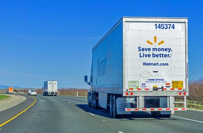 January 28, 2018 Sacramento / CA / USA - Walmart truck driving on the interstate on a sunny day