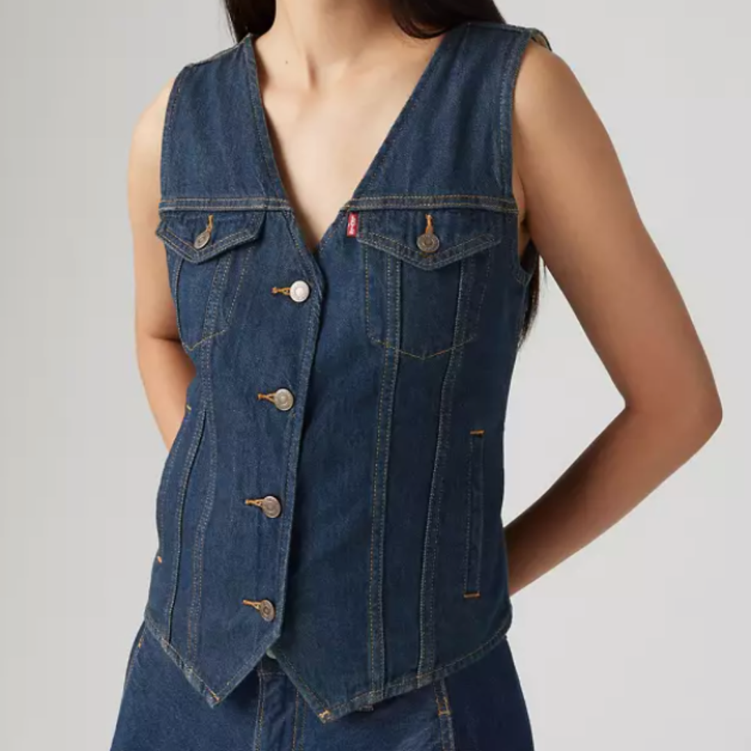 Levi's dark blue denim loose vest