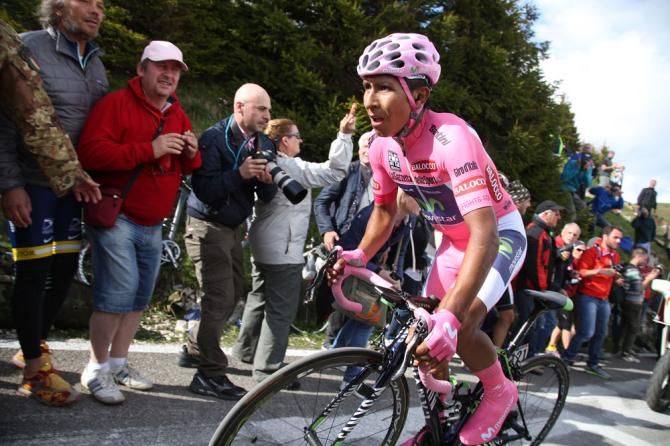 Nairo Quintana (Movistar) rode to his second stage win of the race