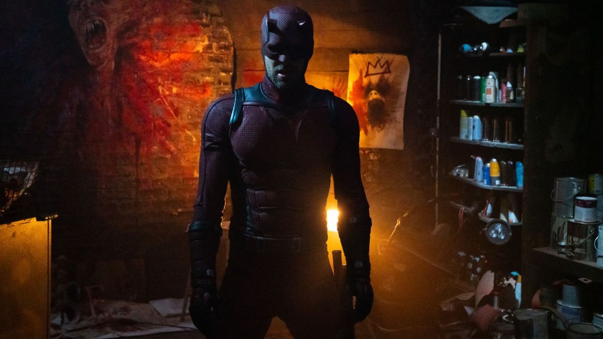 Matt Murdock (Charlie Cox) in costume on Daredevil: Born Again