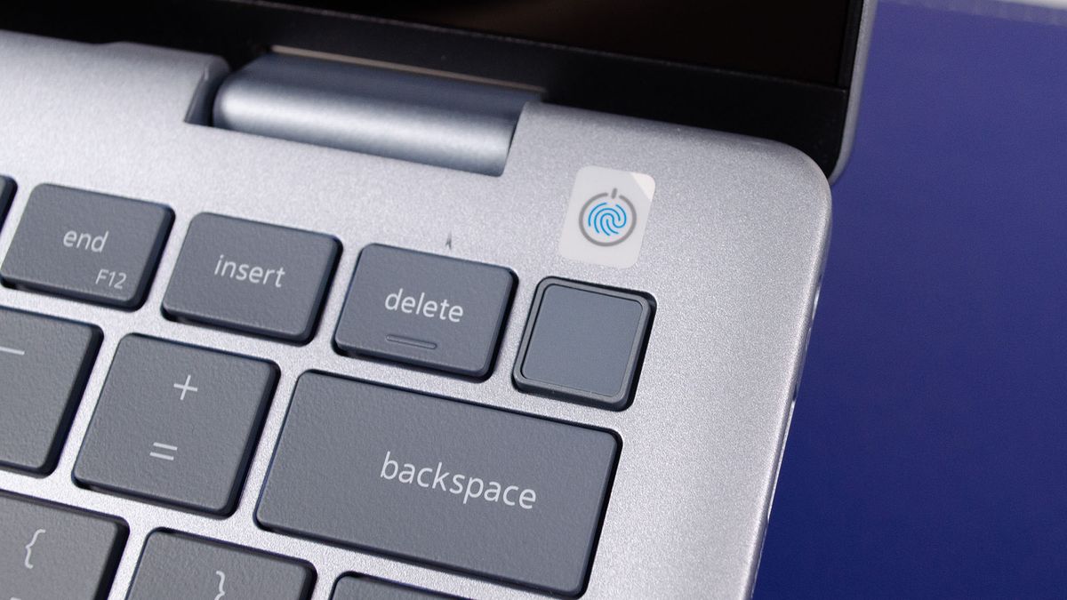 The fingerprint reading power button on the Dell 14 Plus 2-in-1