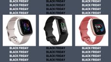 Fitbit Sense 2, Charge 6 and Versa 4 in collage for Black Friday