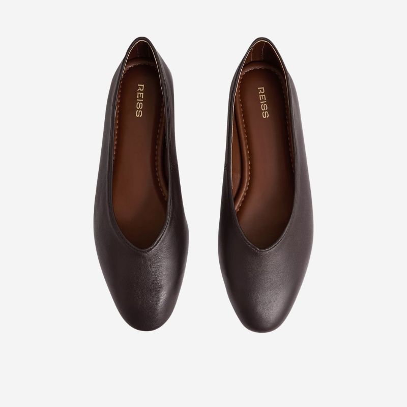 Image of brown leather flats 