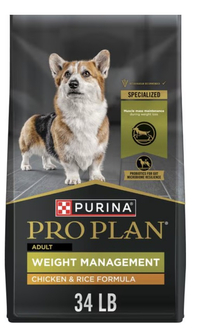 Purina Pro Plan Adult Weight Management Chicken and Rice Formula 34lb bag$71.98 from Chewy