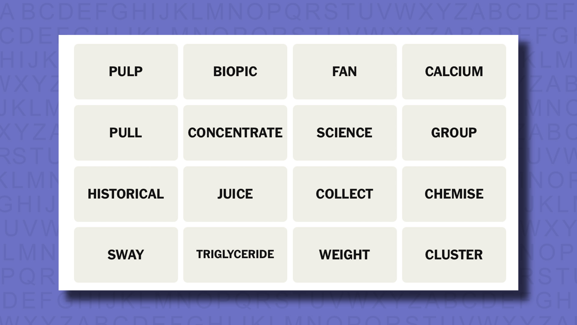 NYT Connections hints for game 791 on a purple background