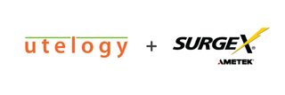 The SurgeX logo alongside the Utelogy logo after joining the Utelligence Program.