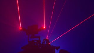 an anti-drone laser system mounted on a vehicle