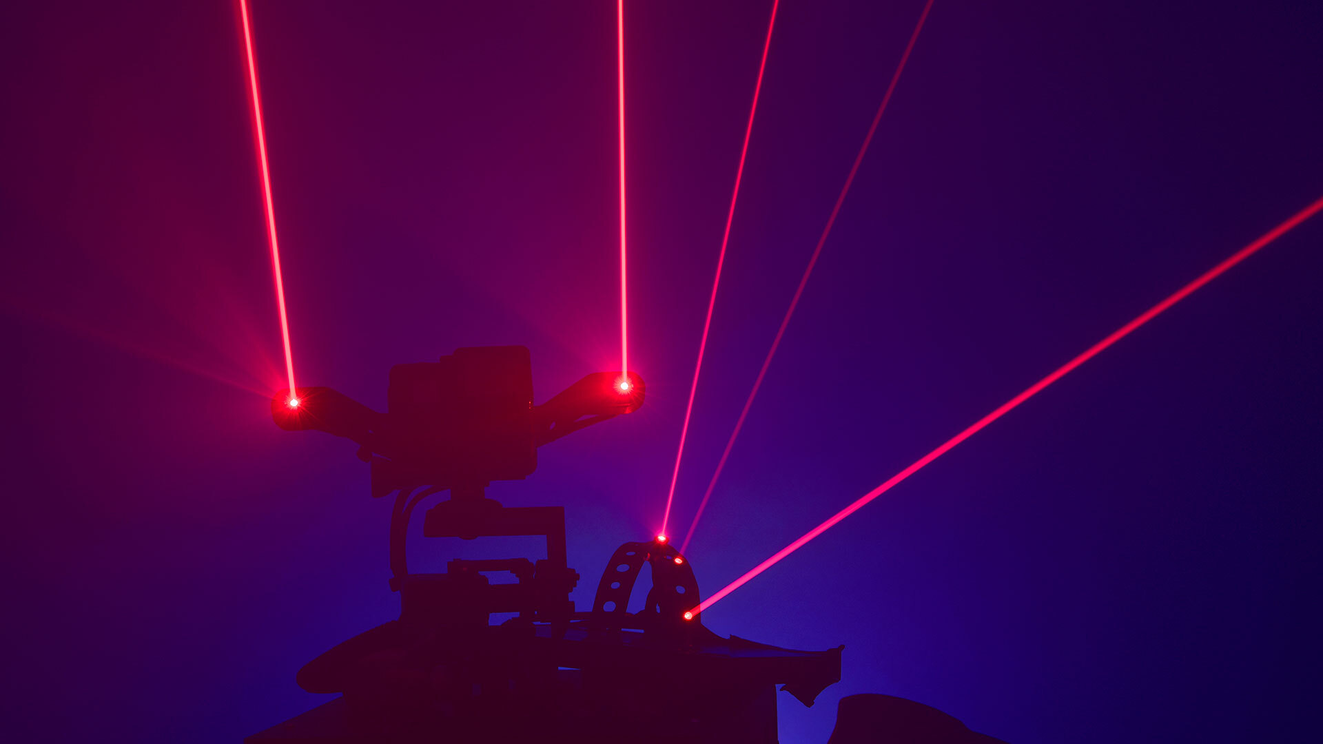 an anti-drone laser system mounted on a vehicle