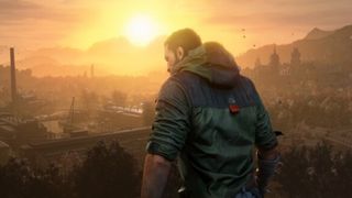 Kyle Crane looking at a sunset during the upcoming game, Dying Light: The Beast.