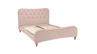 Loaf Brioche Bed Frame, pink, with button-detail headboard