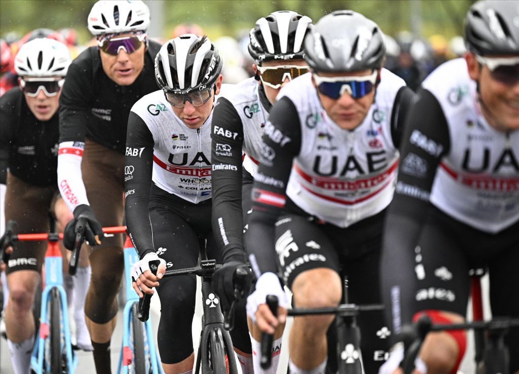 Tadej Pogacar was well protected during the early part of the 2023 Amstel Gold Race