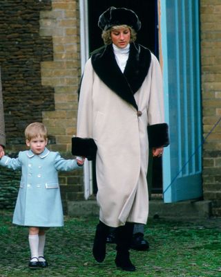 Princess Diana's fur-cuffed winter look