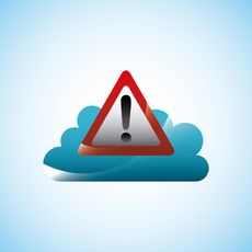 warning triangle on a cloud