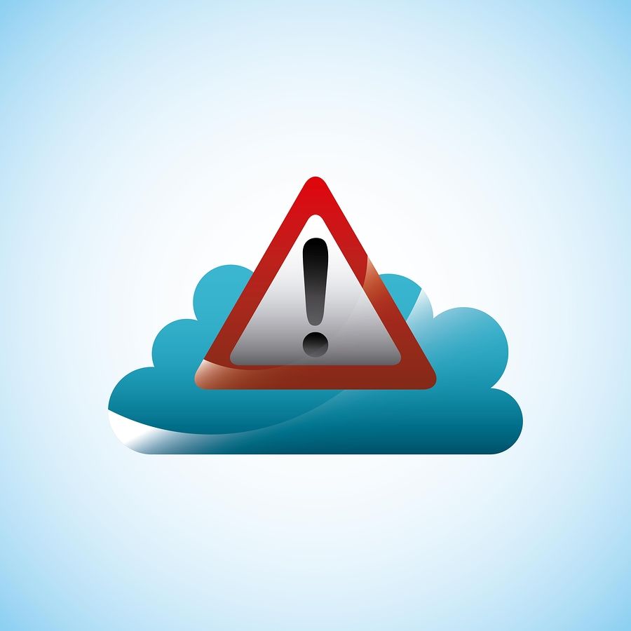 warning triangle on a cloud