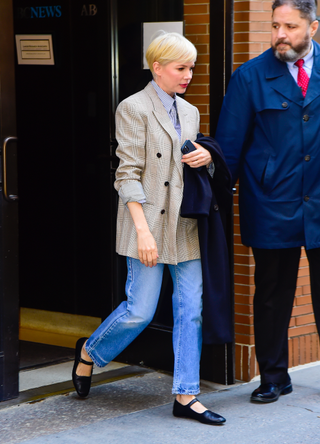 Michelle Williams is seen outside "The View" on April 03, 2023 in New York City