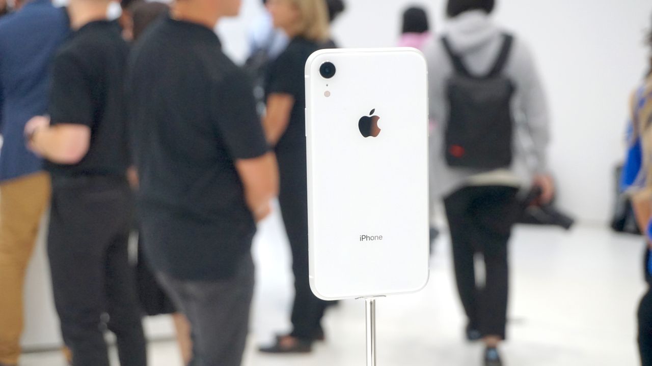 An iPhone XR in white
