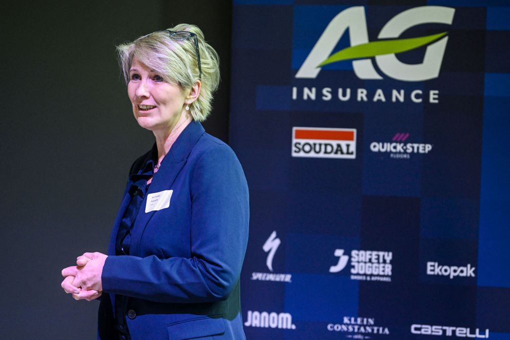 AG Insurance Soudal QuickStep Team Manager Natascha den Ouden pictured during the presentation of the 2023 roster of the AG Insurance Soudal QuickStep womens cycling team Thursday 23 February 2023 in Brussels BELGA PHOTO TOM GOYVAERTS Photo by Tom Goyvaerts BELGA MAG Belga via AFP Photo by TOM GOYVAERTSBELGA MAGAFP via Getty Images