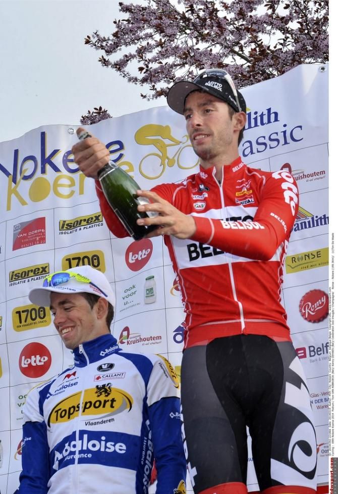 Kenny Dehaes(Lotto Belisol) pops the champagne