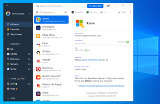 1Password app in Windows 11 providing passkey support for Microsoft apps.