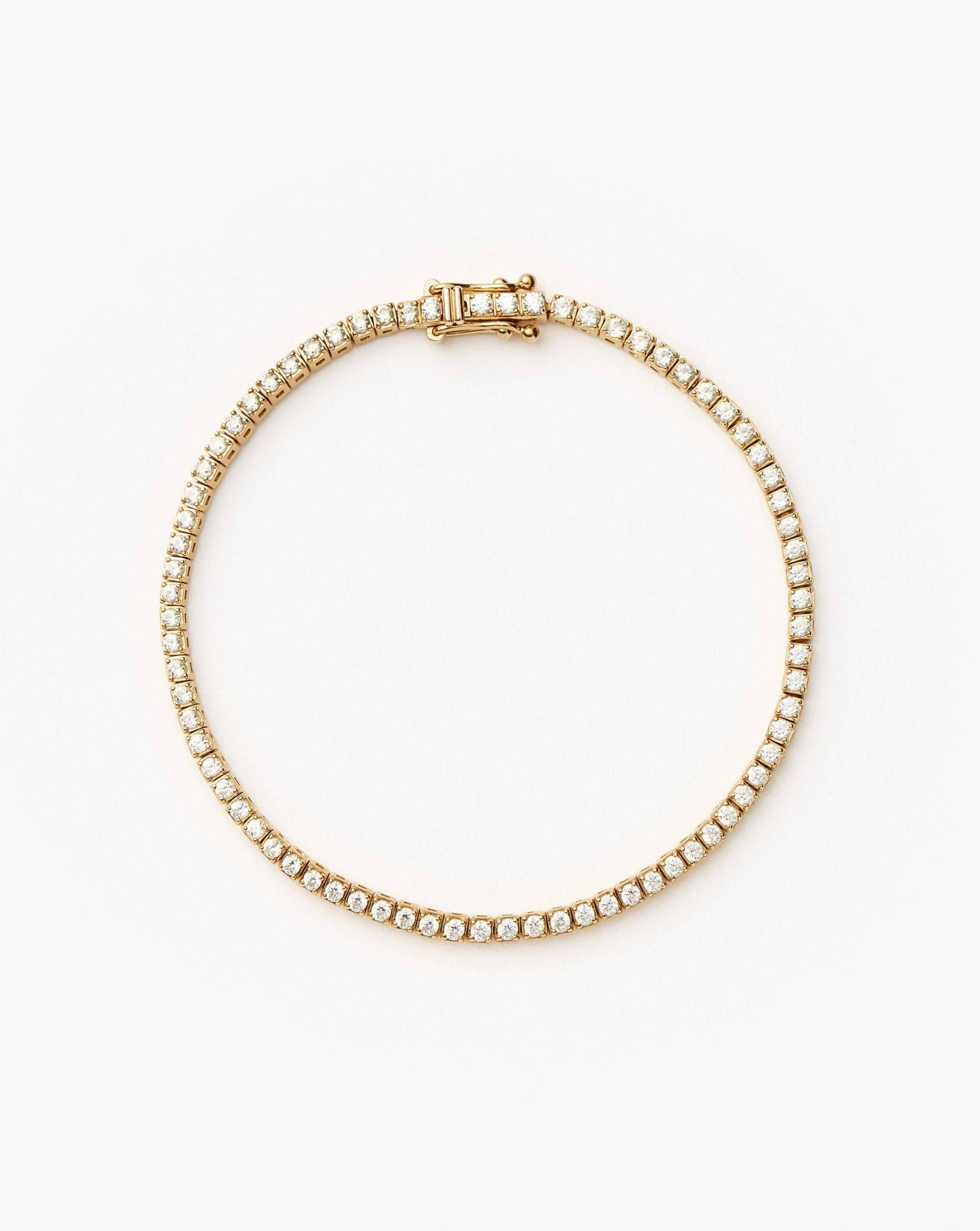 Fine Diamond Tennis Bracelet - Size S | 14ct Solid Gold Lab Grown Diamonds - 14ct Solid Yellow Gold/lab Grown Diamonds - Small