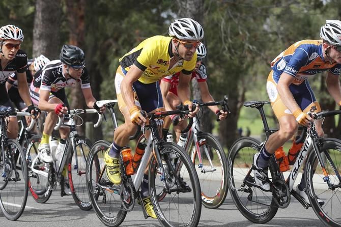 Joe Cooper was well protected by his Huon-Genesys teammates on the final day at the Woodside Tour de Perth