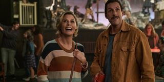 Adam Sandler and Julie Bowen in Hubie Halloween