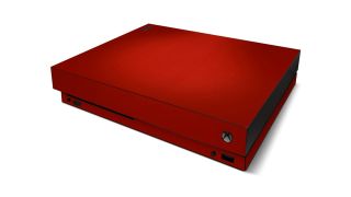Mock-up of a red Xbox One X