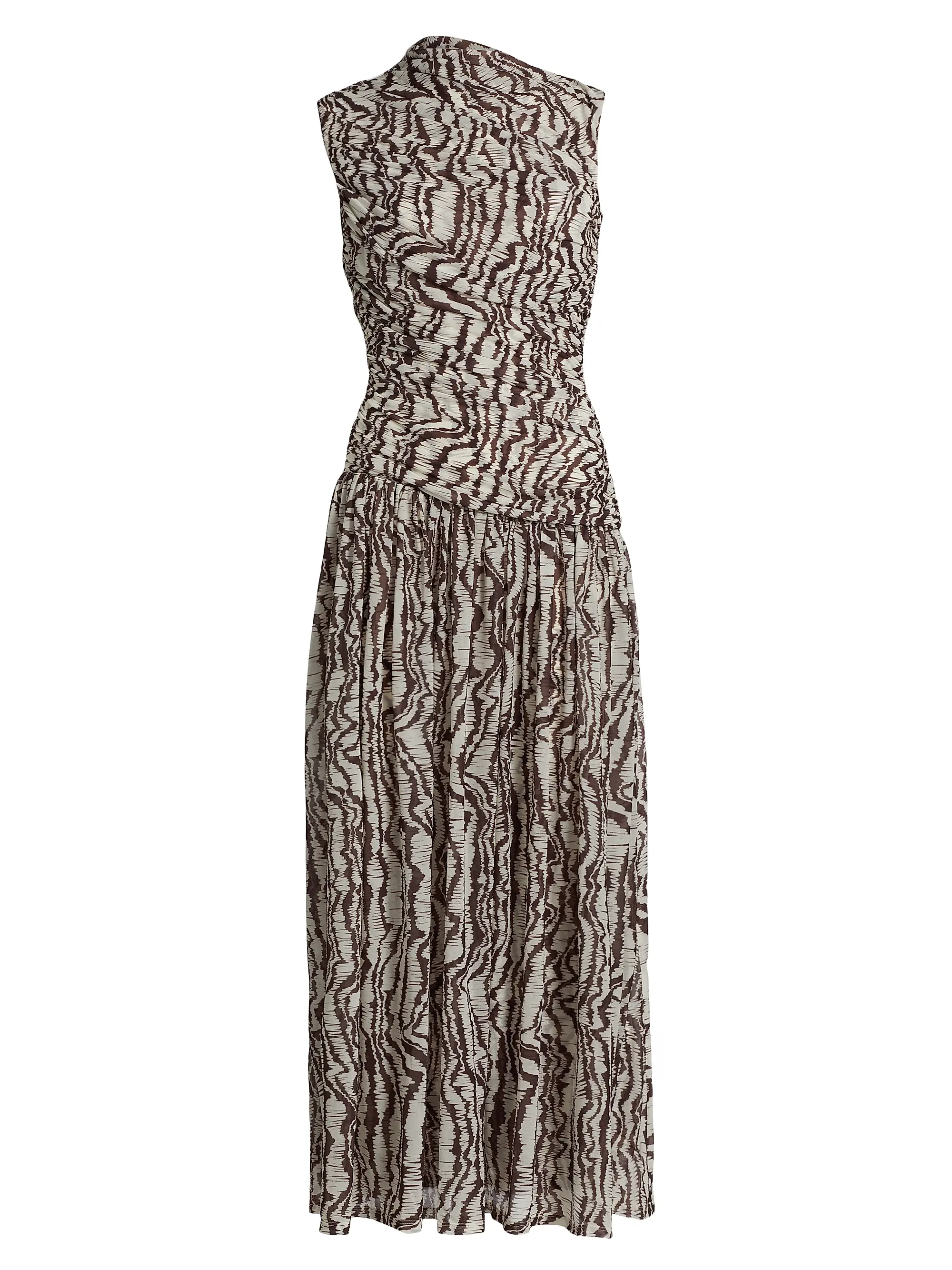 Odila Abstract Ruched Maxi Dress