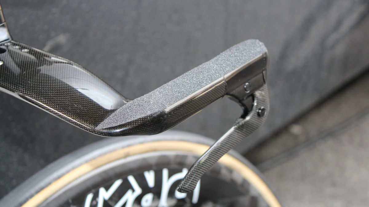 Many riders and mechanics prefer grip tape to bulkier handlebar tape for TT bars