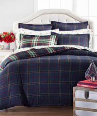 Martha Stewart Collection Midcentury Plaid Duvet Cover, Save $104 Now From $56, Macy's