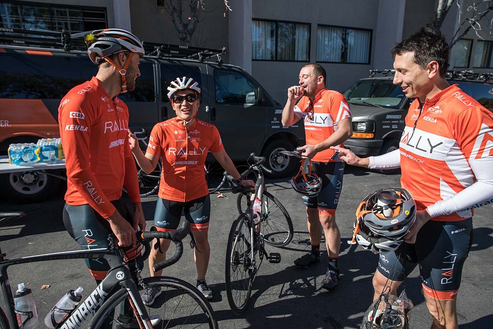 Jesse Anthony with Rally Health's Brenda Yang, Karl Ulfers and Chris Carey