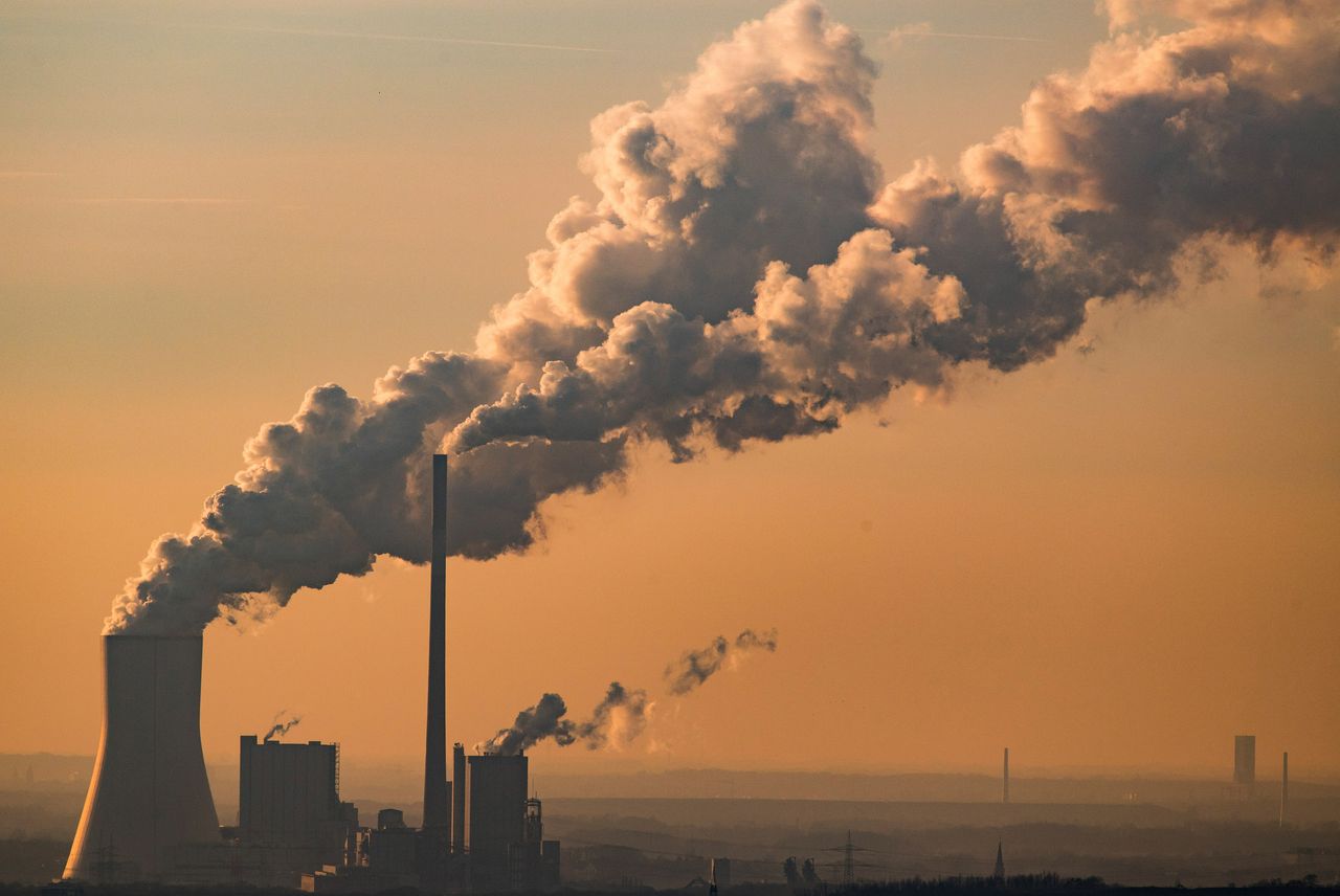 Steam and exhaust from a power plant in Germany.