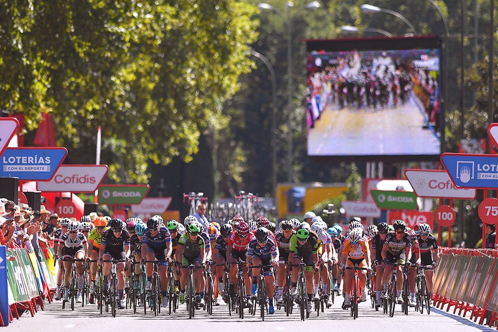 The peloton in action at La Madrid Challenge
