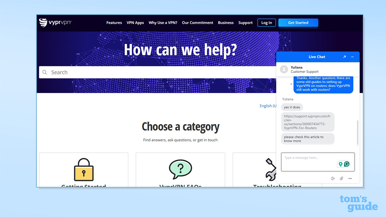 VyprVPN support chat