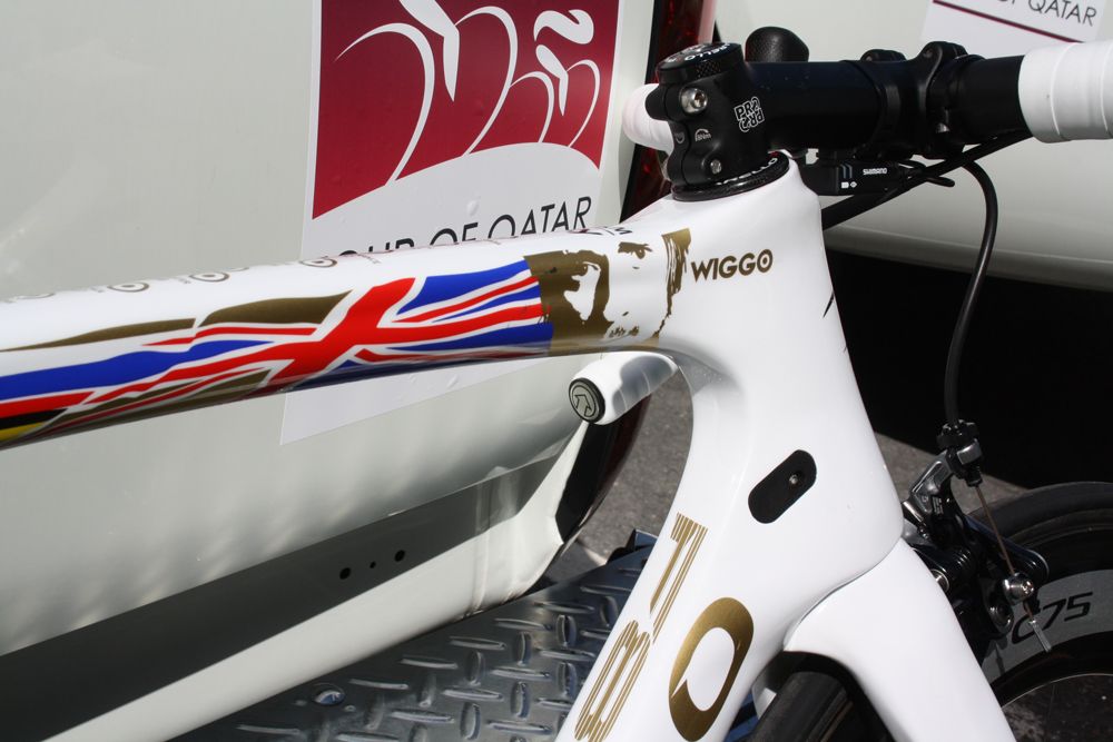 Wiggins' Pinarello F8 road bike will only be raced once in these colours