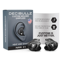 Decibullz Custom Molded earplugsMaterials:Noise reduction:Extras:Louder rating: