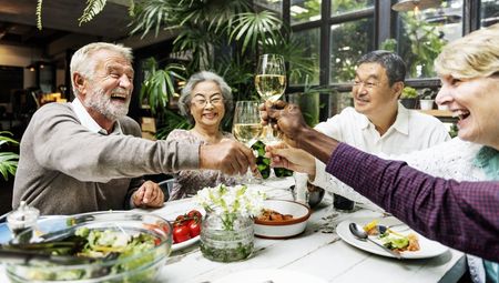 Group of Senior Retirement Meet up Happiness Concept