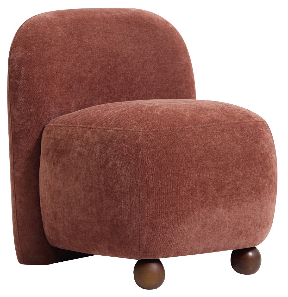 Scandinavian Lounge Armchair With Wooden Legs and Fabric