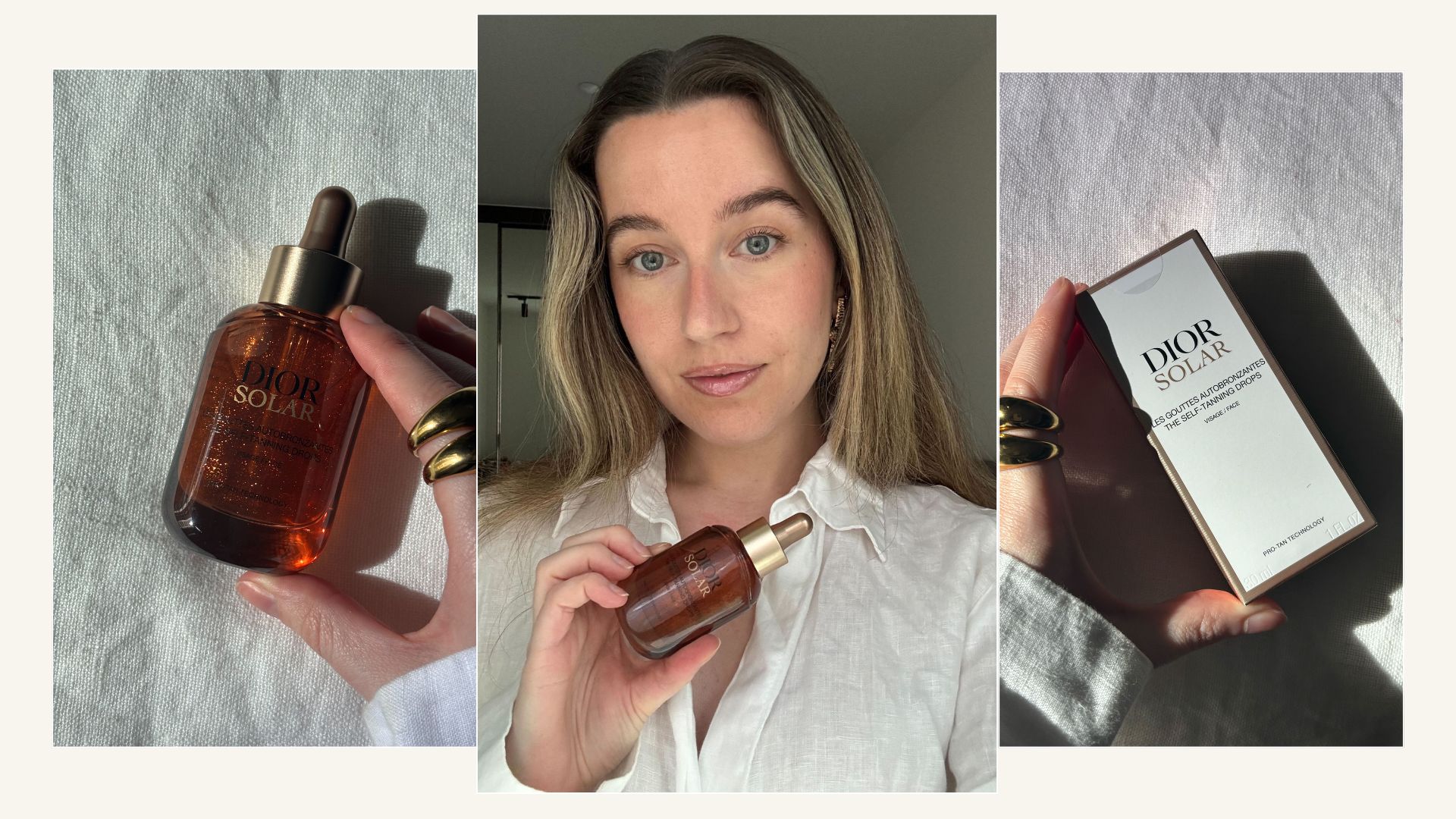 Deputy beauty editor Grace Lindsay testing the Dior tanning drops